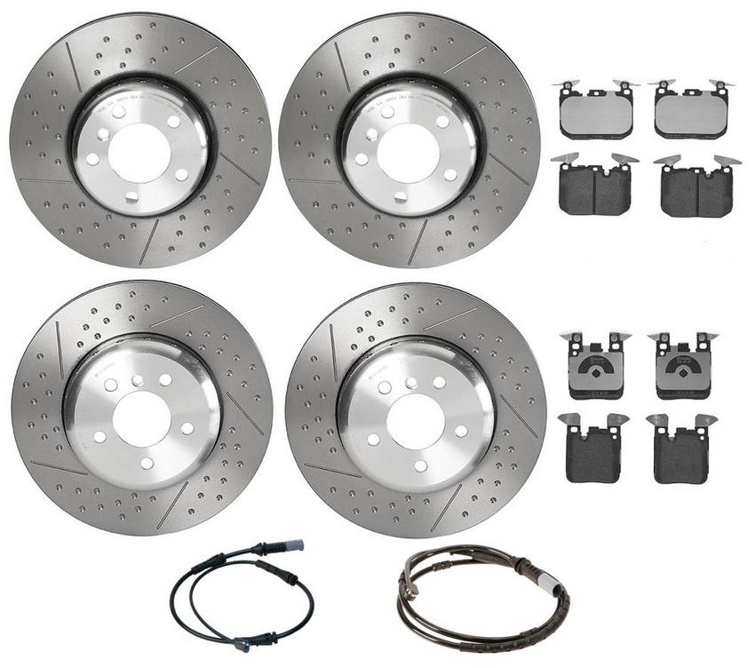 Brembo Brake Pads and Rotors Kit - Front and Rear (340mm/345mm) (Low-Met)